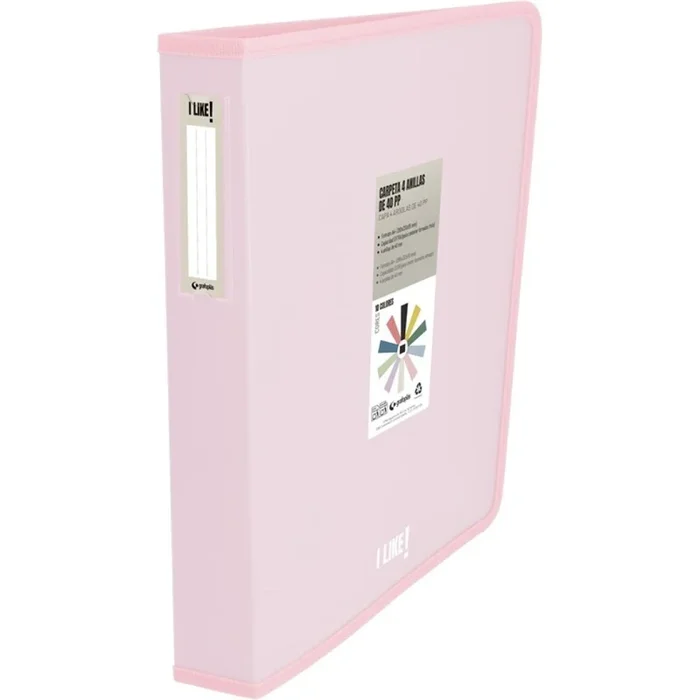 CARPETA ANILLAS PP 4-A A4+ 40MM I LIKE3 ROSA SOFT