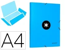 Carpeta Antartik Gomas Tres Solapas Carton Forrado A4 Color Azul Aw12