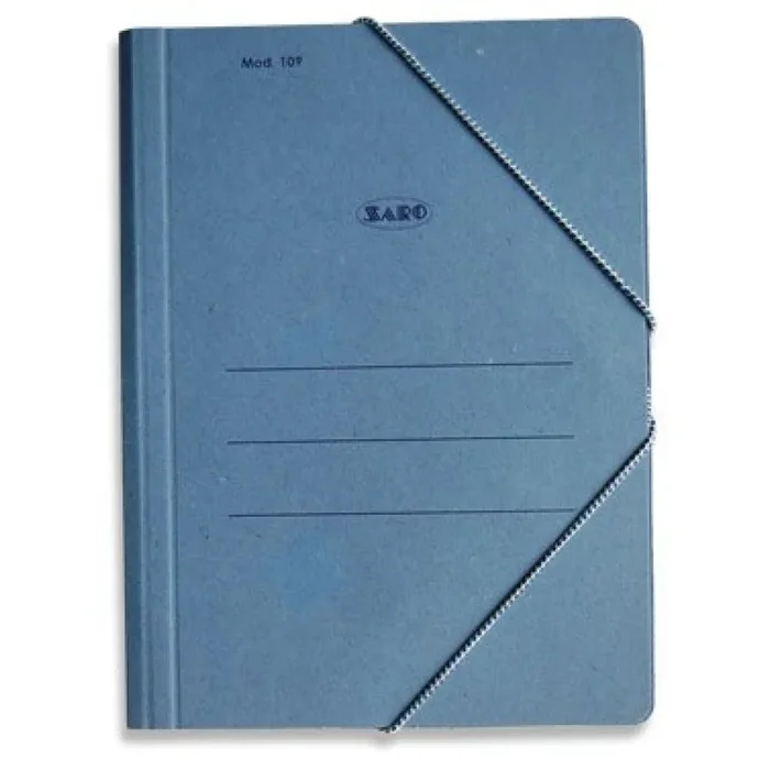 CARPETA C/GOMA CARTON SARO 4º SENCILLA AZUL
