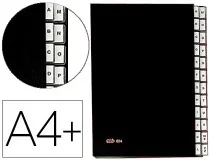 Carpeta Clasificadora Fuelle Pardo Carton Rigido Folio 24 Departamentos Visor Doble Que 82401 , Negro