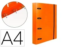 Carpeta Con Recambio Liderpapel A4 Cuadro 5mm 100 Hojas 80g Polipropileno 4 160030 , Naranja Fluor