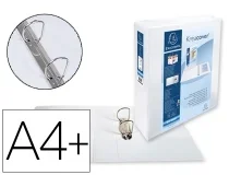 Carpeta Exacompta Canguro 2 Anillas 50 Mm Din A4+ Carton Forrado Polipropileno 51824e , Blanco