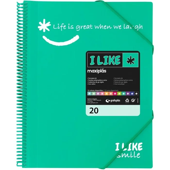 CARPETA FUNDAS G.P.MAXIPLAS LIKE2 PP 20F TURQUESA