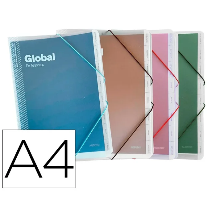 Carpeta global catalan additio din a4 con evaluacion continua programacion tutoria y reuniones