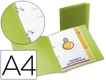 Carpeta Liderpapel 2 Anillas Redondas Mini 15 Mm 49073 Polipropileno Din A4 33191 , Verde