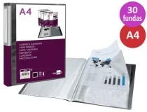 Carpeta Liderpapel 30 Fundas Canguro Pp Din A4 Negro Opaco Portada Y 159466