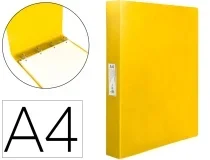 Carpeta Liderpapel 4 Anillas 25 Mm Mixtas Polipropileno Din A4 Amarillo Fluor 10894