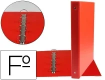 Carpeta Liderpapel 4 Anillas 25 Mm Redondas Plastico Folio Color Rojo 73740