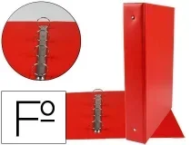 Carpeta Liderpapel 4 Anillas 40 Mm Redondas Plastico Folio Color Rojo 73747