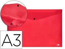 Carpeta Liderpapel Dossier Broche 44243 Polipropileno Din A3 Rojo Translucido 11059
