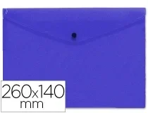 Carpeta Liderpapel Dossier Broche Polipropileno Tamaño Sobre Americano 260×140 Mm Azul Translucido 50390