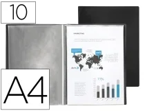 Carpeta Liderpapel Escaparate 37905 10 Fundas Polipropileno Din A4 Negro Opaco 23028