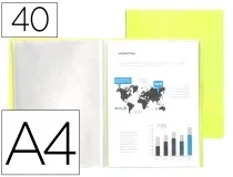 Carpeta Liderpapel Escaparate 40 Fundas Polipropileno Din A4 Amarillo Fluor Opaco 11032