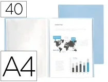 Carpeta Liderpapel Escaparate 40 Fundas Polipropileno Din A4 Celeste Opaco 11035