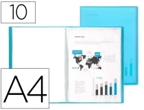 Carpeta Liderpapel Escaparate 47482 10 Fundas Polipropileno Din A4 Azul Translucido 52106