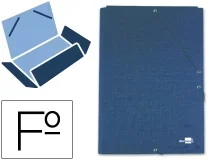 Carpeta Liderpapel Gomas Tres Solapas Carton Forrado Folio Color Azul 25263