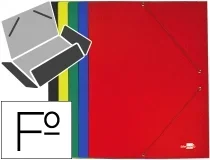 Carpeta Liderpapel Gomas Tres Solapas Carton Plastificado Folio Colores Surtidos 37510