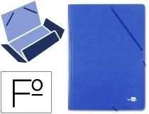 Carpeta Liderpapel Gomas Tres Solapas Carton Prespan Folio Color Azul 24046