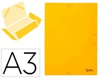 Carpeta Liderpapel Gomas Tres Solapas Carton Simil Prespan A3 Color Amarillo 23813