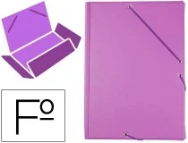 Carpeta Liderpapel Gomas Tres Solapas Plastico Folio Color Lila 73736