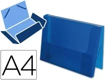 Carpeta Liderpapel Portadocumentos Gomas 36932 Polipropileno Din A4 Azul Translucido Lomo 25 20963