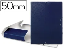 Carpeta Proyectos Liderpapel Folio Lomo 50mm Carton Gofrado Azul 37342