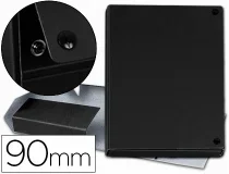 Carpeta Proyectos Pardo Folio Lomo 90 Mm Carton Forrado Negro Con Broche 969001