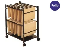 Carrito Para Carpetas Colgantes Qconnect Negro Con Ruedas Para Carpetas Tamaño Folio Kf15267