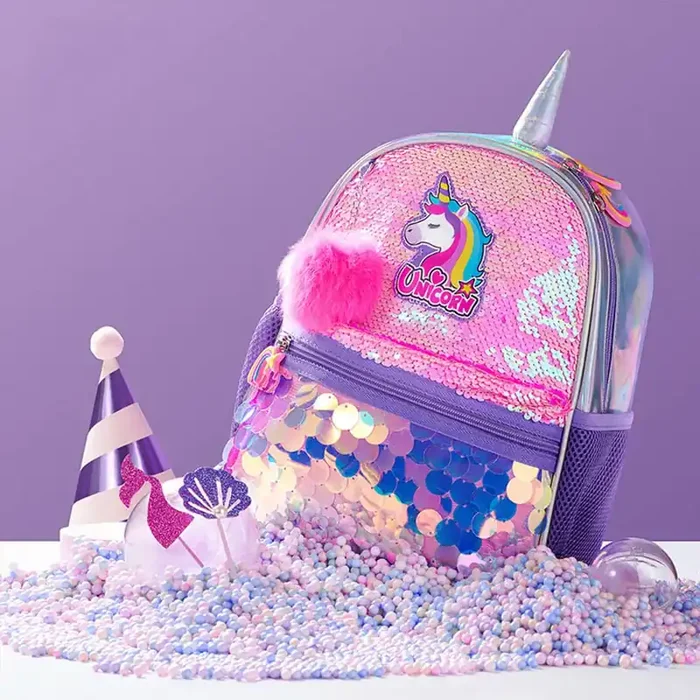 Cartera reversible de unicornio con lentejuelas
