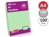 Cartulina Liderpapel A4 180g M2 Verde Paquete De 100 Hojas 24574