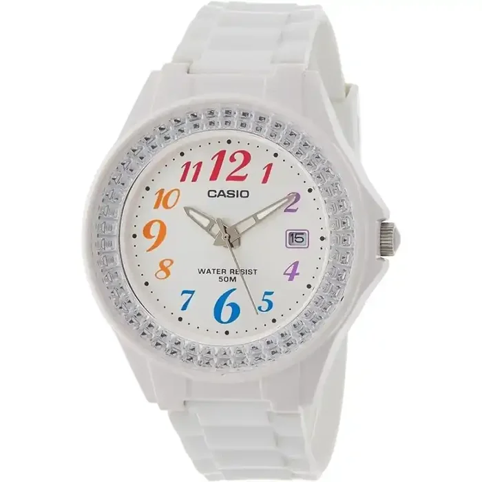 Casio Reloj Analógico para Mujer LX-500H-7B de Cuarzo con correa en Caucho blanca número de colores