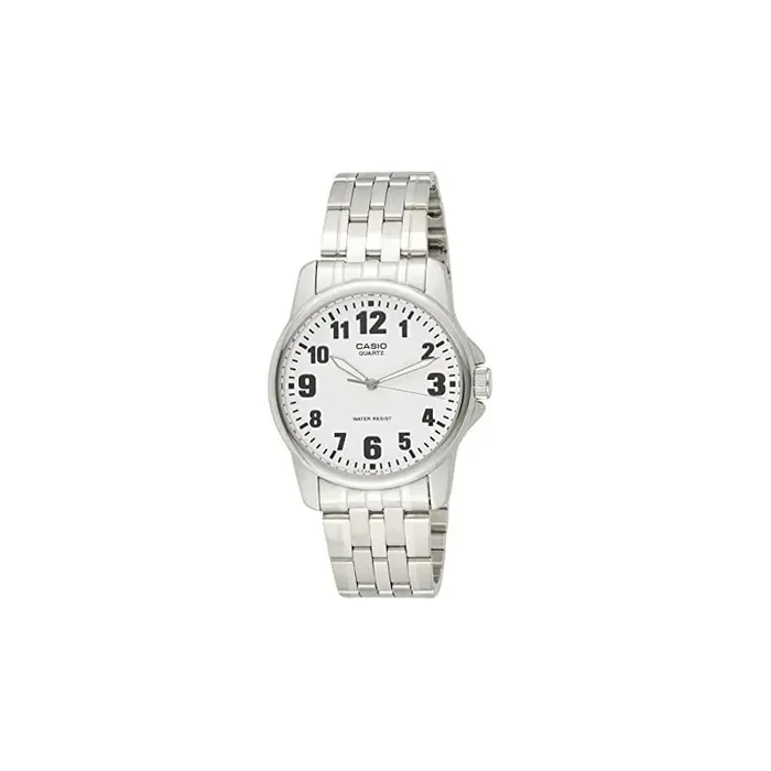 CASIO Reloj con Correa de Acero Inoxidable MTP-1260D-7B callero esfera blanca