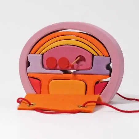 Casita de muñecas redonda compacta rosa