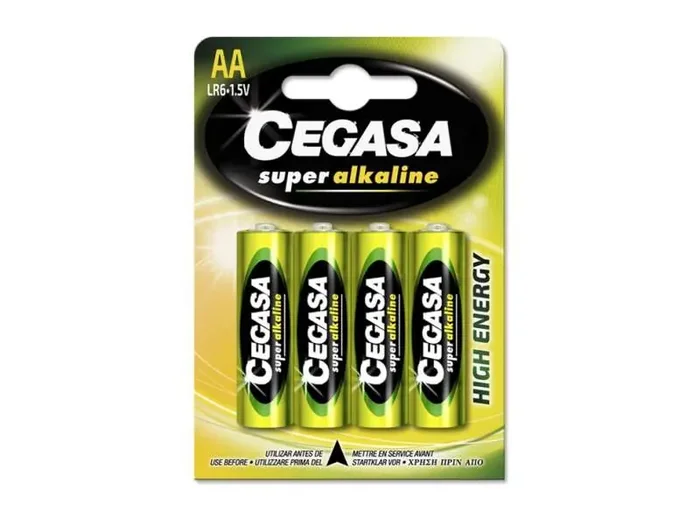 Cegasa Super Alkaline Blister de 4 Pilas LR6 de Alto Rendimiento – Fiabilidad – Tecnologia Avanzada – Color Varios