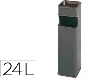Cenicero Papelera Cuadrado 403 Gris De Metal 66x19x19 Cm Sie 403g
