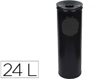 Cenicero Papelera Redondo 401 Negro De Metal 66×21,5 Cm Sie 401n