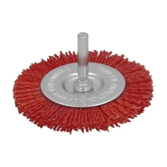 Cepillo Nylon Disco Diámetro 75 mm. 1/4″. Lijar y Pulir Madera, Metal, Acero Inoxidable