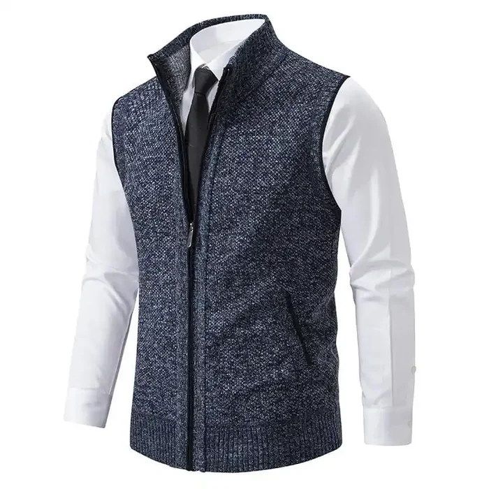 Chaleco de hombre sin mangas con cremallera estilo casual