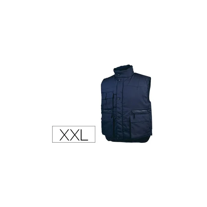 Chaleco deltaplus multibolsillos con cremallera cintura elastica color azul naranja talla xxl