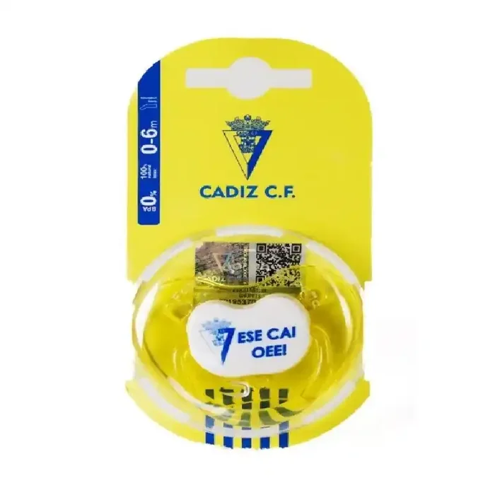 Chupe Cádiz Club de Fútbol bebé 0-6 meses libre BPA producto oficial