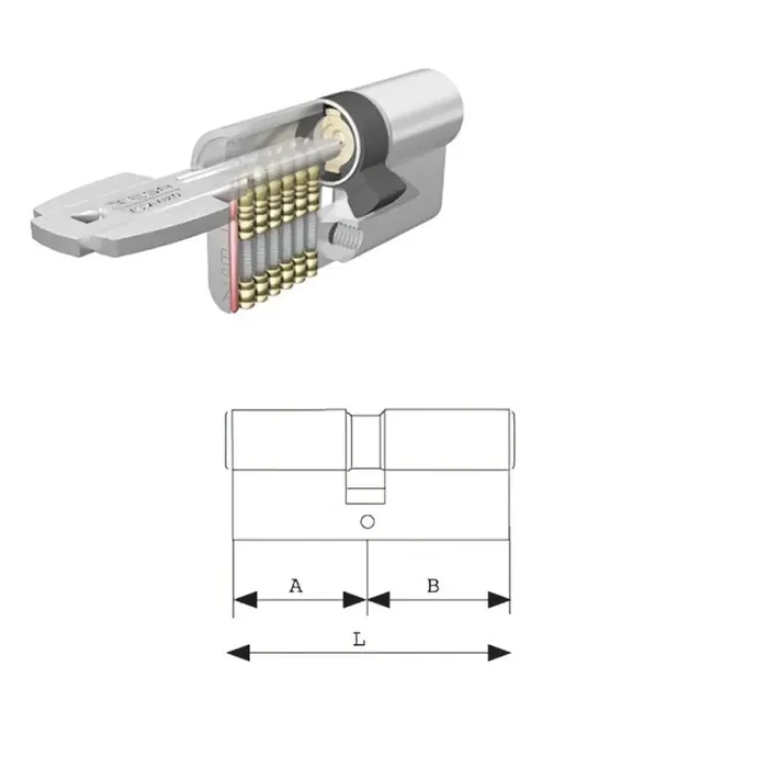 Cilindro Tesa Seguridad T60 /30×40 niquelado leva corta