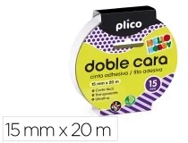 Cinta Adhesiva Plico Doble Cara 20 Mt X 15 Mm 13312