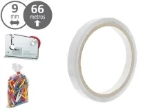 Cinta Adhesiva Qconnect 66 Mt X 9 Mm Blanco Para Cerrar Bolsas Kf10857