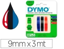 Cinta Dymo 3d 9mm X 3mt Para Rotuladora Omega Junior Color Azul S0847750