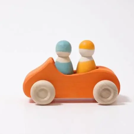 Coche grande naranja con 2 pasajeros Grimm´s