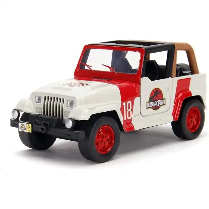 Coche Jeep Wrangler Jurassic World escala 1 32 metal con piezas de plástico