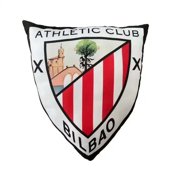 Cojín Athletic Club de Bilbao forma escudo 3D producto oficial tamaño 40x30cm