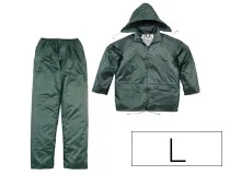 Conjunto De Lluvia Deltaplus 400 Poliester Pvc Verde Talla L En400vegt