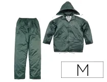Conjunto De Lluvia Deltaplus 400 Poliester Pvc Verde Talla M En400vetm