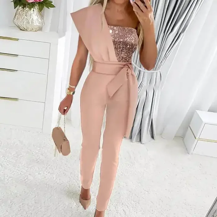 Conjunto de Noche Elegante de Un Hombro